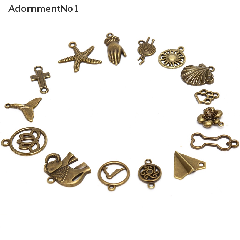 (AdornmentNo1) 100pcs / Set Liontin Salib Motif Hewan Campur Bahan Alloy Untuk DIY Perhiasan Charms