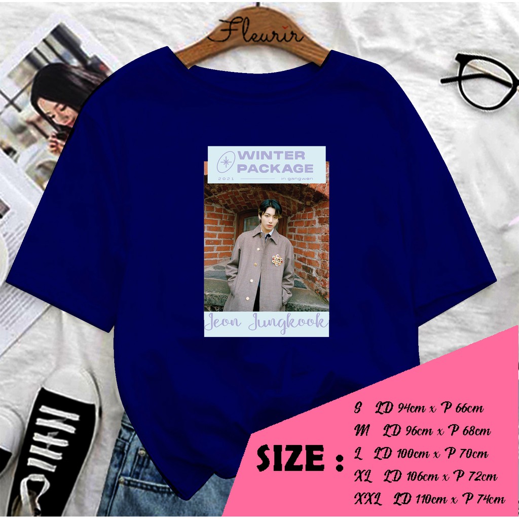 FLEURIR - KAOS OVERSIZE  JUNGKOOK WINTER KATUN KAOS WANITA DEWASA TUMBLR TEE UNISEX JUMBO