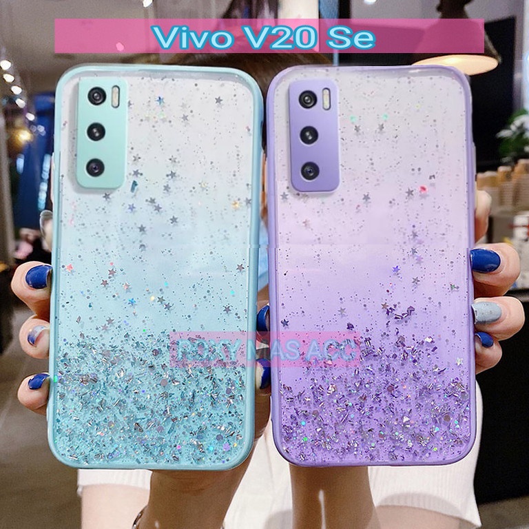SOFTCASE GLITER   ( VIVO V20 SE ) TERBARU CASE DOVE GLITER FUZE TRANSPARAN DENGAN KAMERA PROTEKSI, S