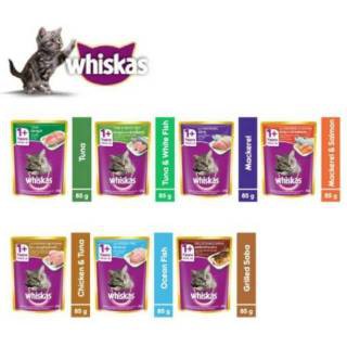 WHISKAS Pouch Adult 1+ Wet Food 85gr  Shopee Indonesia