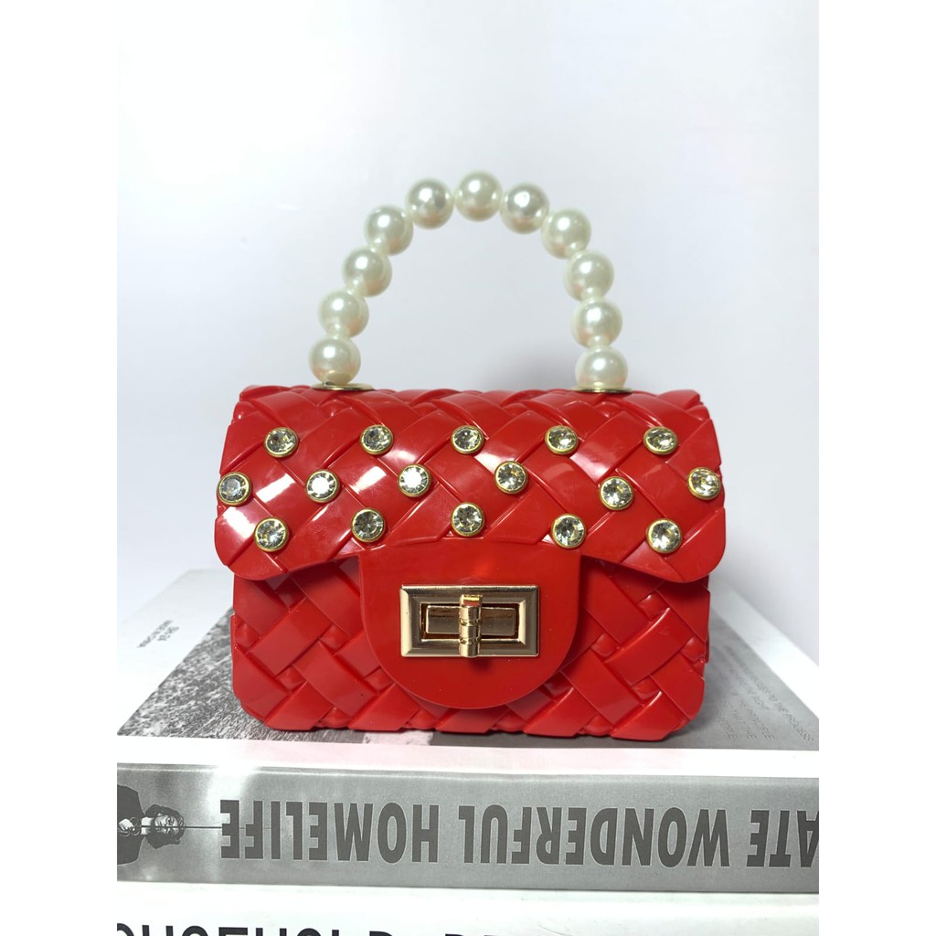 PX 444  Tas Import - Tas Pesta - Tas Jelly Mutiara Permata 14 Buah