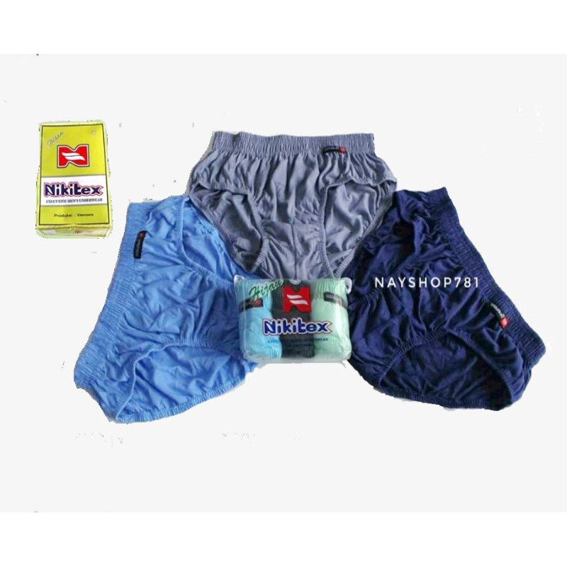 3 pcs cd celana dalam pria nikitex HIJAU/KUNING