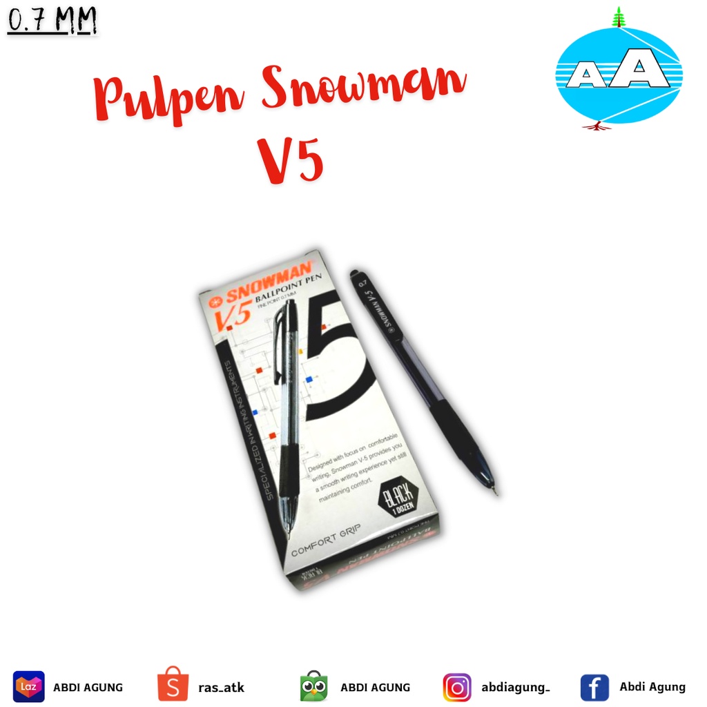 

Pulpen Tindis Snowman V-5 / Pack