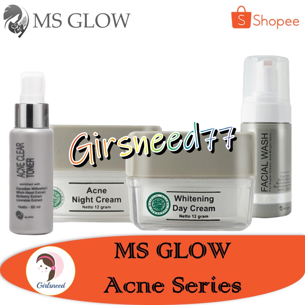 MS Glow Paket Acne Series GIRLSNEED77 Membantu Meredakan Peradangan Jerawat