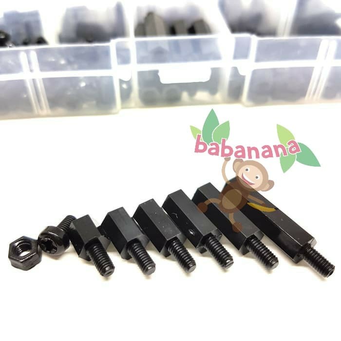 180pcs M3 Nylon standoff spacer nut screw