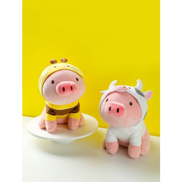 MINISO Boneka Mainan Anak Piglet Dengan Pakaian Hoodie