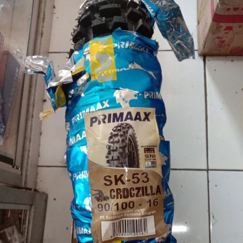 BAN TRAIL 90/100 -16 PRIMAAX CROCZILLA SK-53 Tube Type Ban Luar Motor 90 100 Ring 16 PRIMAX Tire CRO