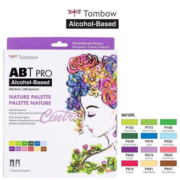

Tombow ABT Pro NATURE Palette Art Markers Set 12 Dual Tip Brush Pen ---READY---