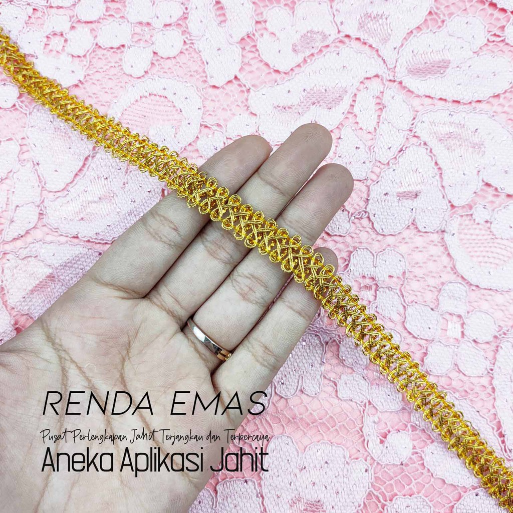 1 METER RENDA EMAS / PERAK / RENDA INDIA