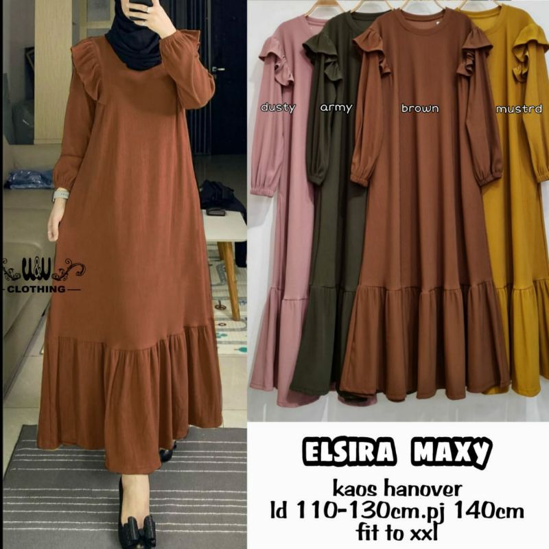 Gamis Polos Elsira Maxy Kaos Hanover