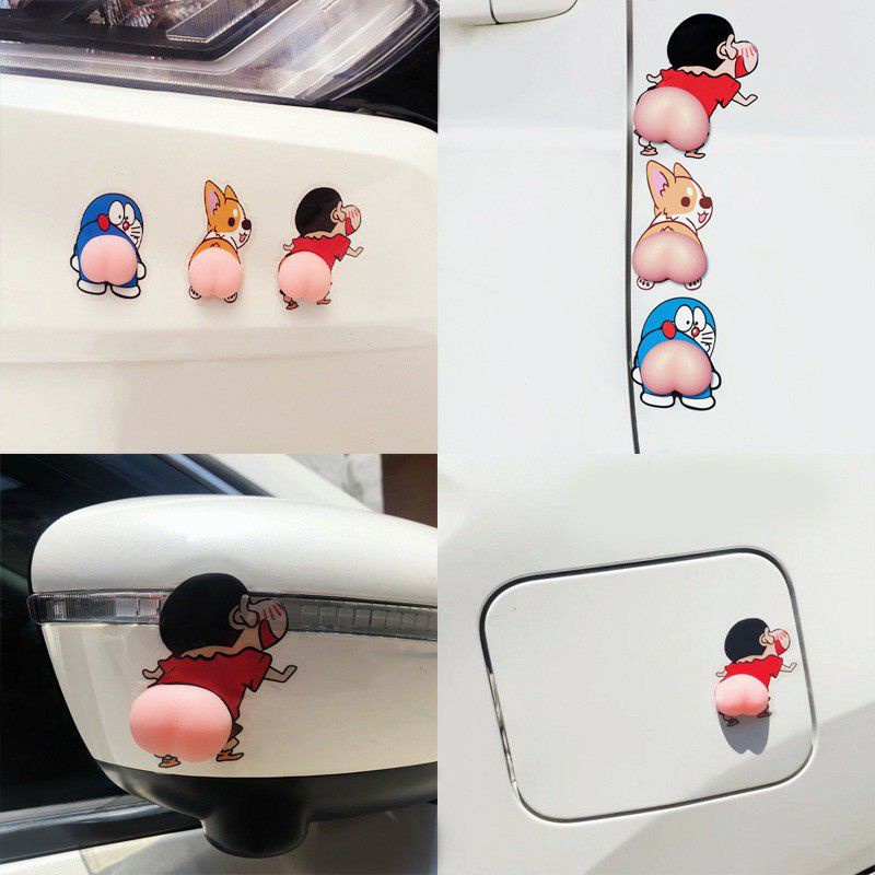 Stiker gemoy stiker silikon mobil casing hp kartun gemes lucu imut shincan