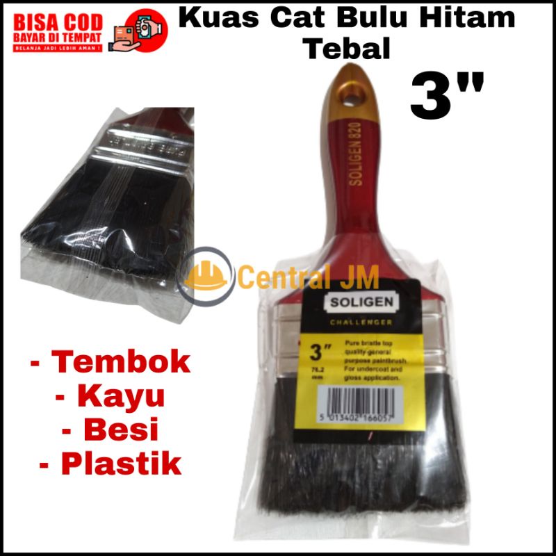 Jual Kuas Cat Bulu Hitam Tebal Ukuran Inch Premium Alat Tukang Fleksibel Kuas Soligen