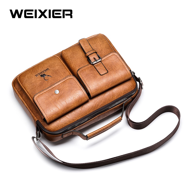 WEIXIER 9558 Tas Selempang Pria Kulit Sling Bag Anti Air WK-SBY