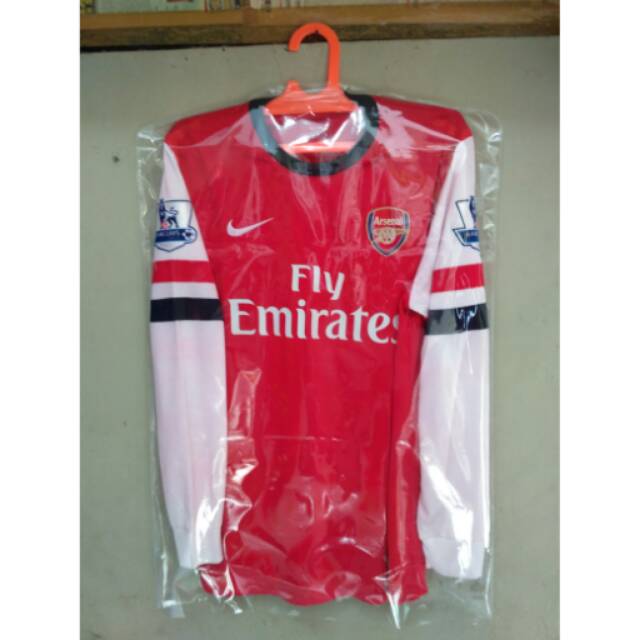 Jersey retro arsenal home 13/14 Lengan panjang +patch EPL