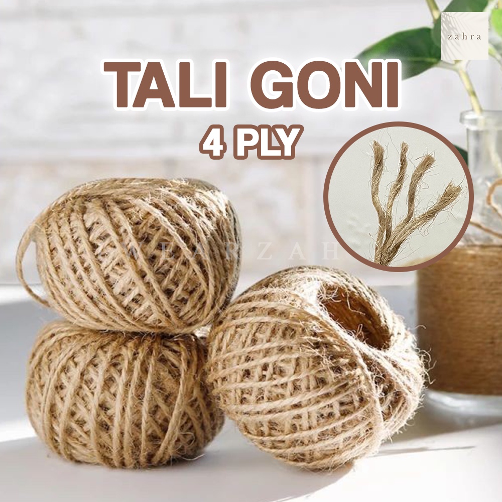 TALI RAMI 4 PLY [PER 10 &amp; 50 METER] - Tali Goni Gulungan 2Ply 3Ply 4Ply Hiasan Jerami Modern Craft Undangan Kepang Murah Ornamen Dekorasi Bahan Serat