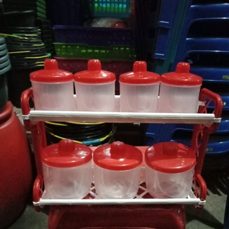 Kitchen set /Rak bumbu plastik 2 susun