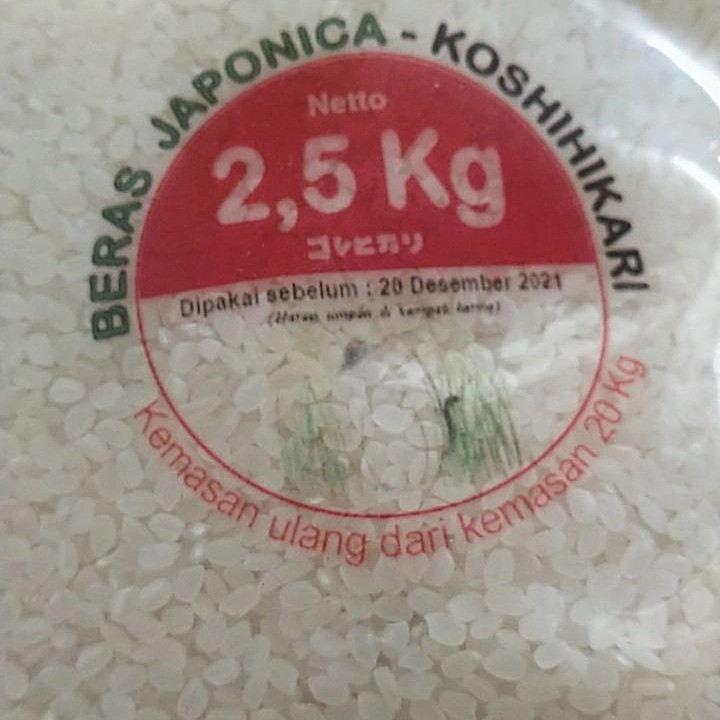 

Beras Jepang Japonica Koshihikari per 2.5Kg Murah Enak Higienis - 5 KG