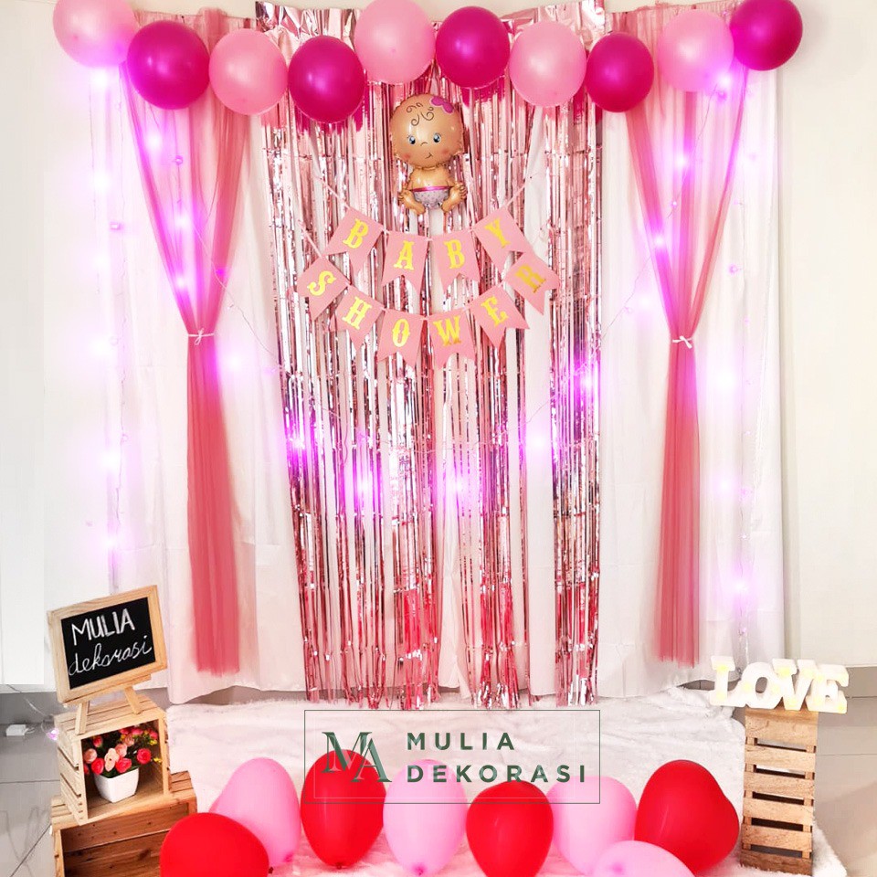 Dekorasi Backdrop Baby Shower Background Bekdrop Bayi Lahiran Paket Mulia Baby Shower 1