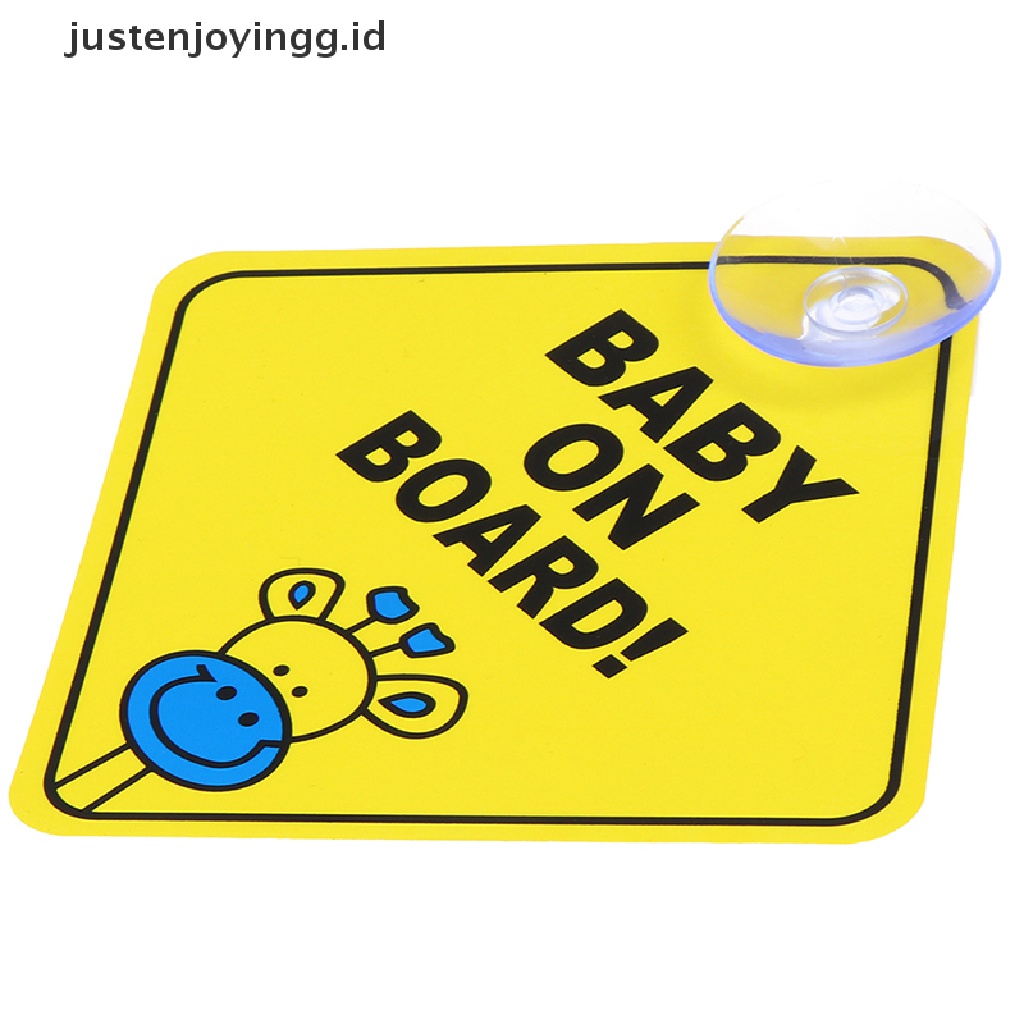 / / Justenjoyingg.id / Baby On Board Tanda Peringatan Reflektif 12CM Warna Kuning Untuk Kaca Mobil