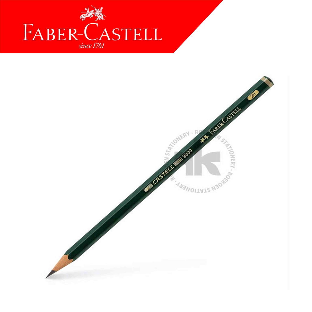 

Faber Castell 9000 Hexagonal Pensil Polos Hijau Strip Emas