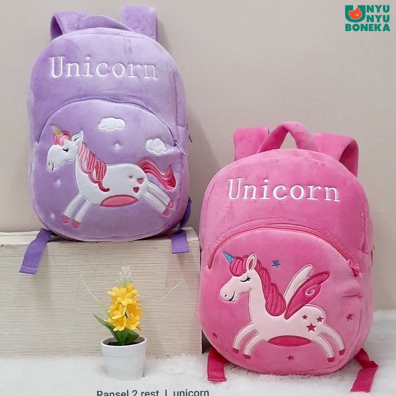 tas ransel anak unicorn kuda animal kartun backpack