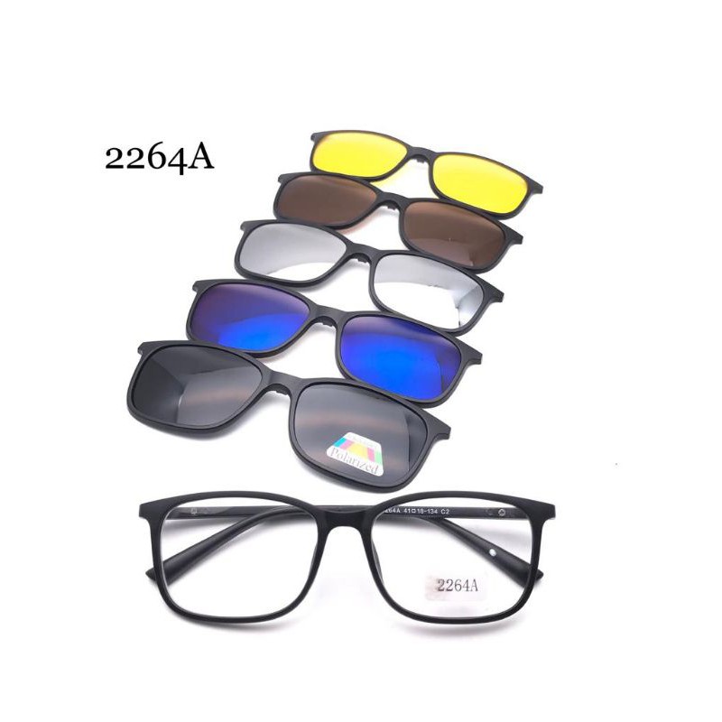 Sunglasses Kacamata Clip On 2264A Lensa Hitam Polarized