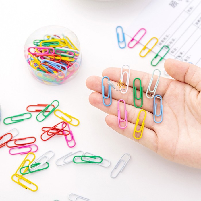 

Klip Kertas / Paper Clips Warna Warni 50 Pcs