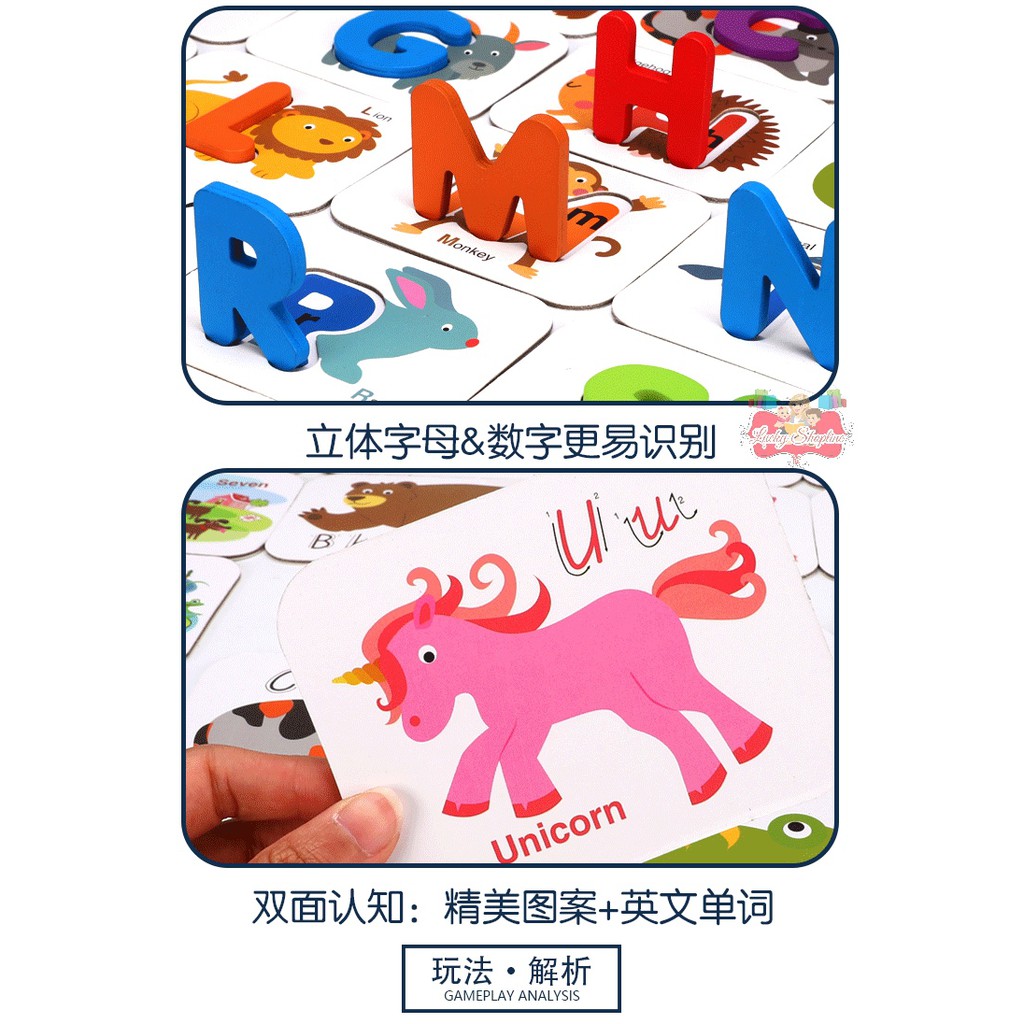 [BIG SALE] Mainan Edukasi ZSB18 Learn Alphabeth and Number Wooden Toys Mainan Kayu Puzzle Mainan Montessori