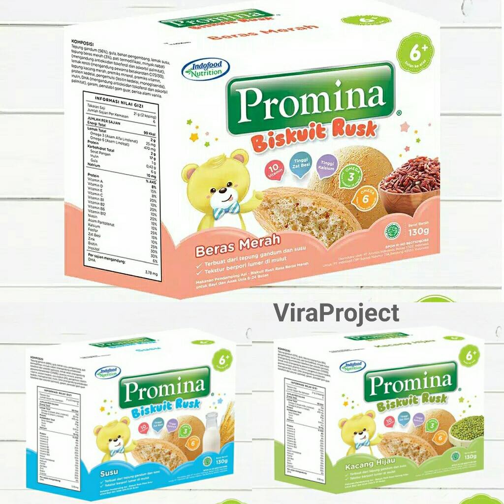 6+ Promina Biskuit Baby RUSK 130 gr - BISKUIT CEMILAN BAYI MPASI