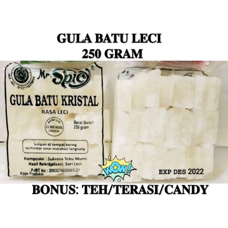 

GULA BATU LECI 250 GRAM GRATIS TEH/TERASI/CANDY