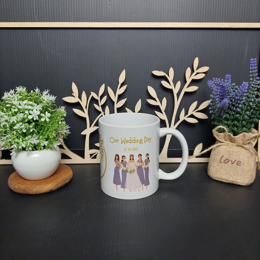 Mug Wedding import SNI berkualitas|Free DESIGN tinggal pilih