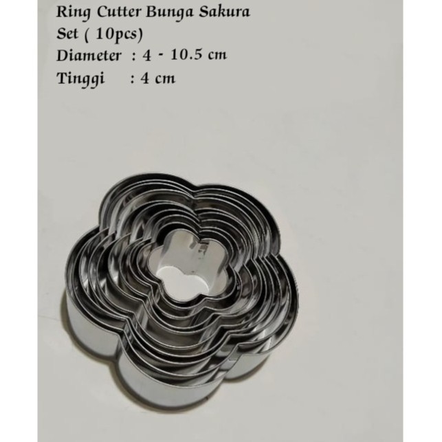 Ring Cutter Stainless Set / Ring Roti / Ring Kue ( isi 10 Pcs )