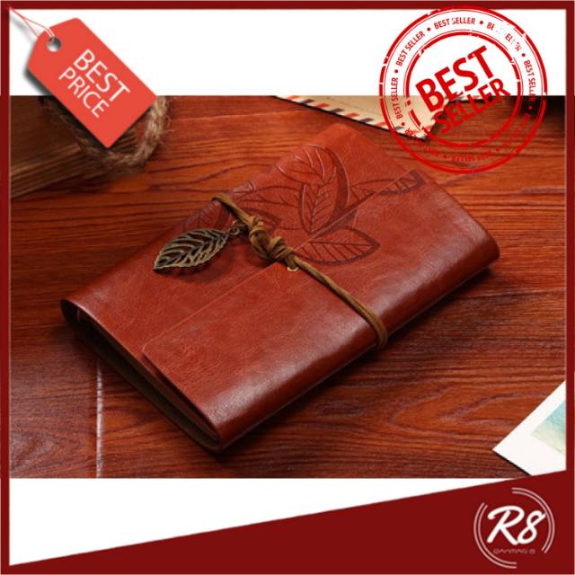 

Buku Catatan Binder Kulit Retro Leaf
