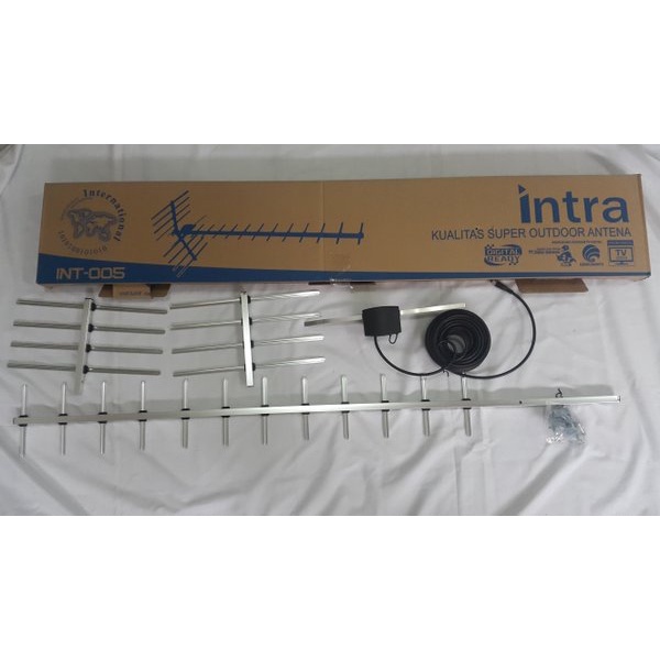 Antena TV Luar Digital INTRA INT-005 Free Kabel 13 Meter Original