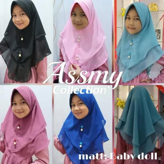 Jilbab Anak Cerruty Khimar 2 Layer Mutiara Bandul