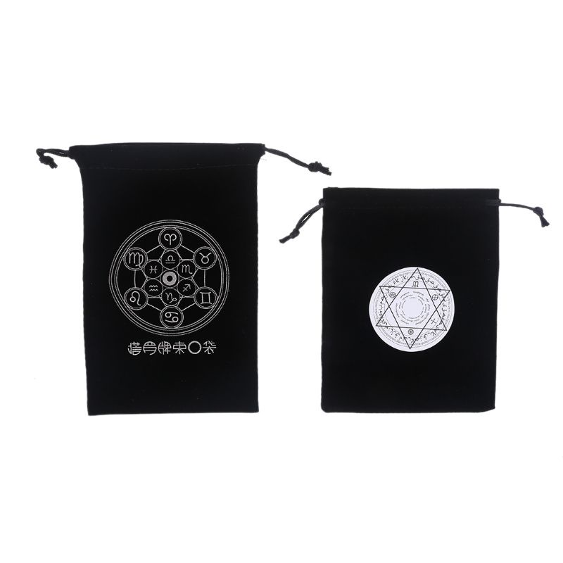 [BISA COD] Pouch Tarot Bag | Penyimpan Kartu Tarot Beludru Motif High Quality Sablon