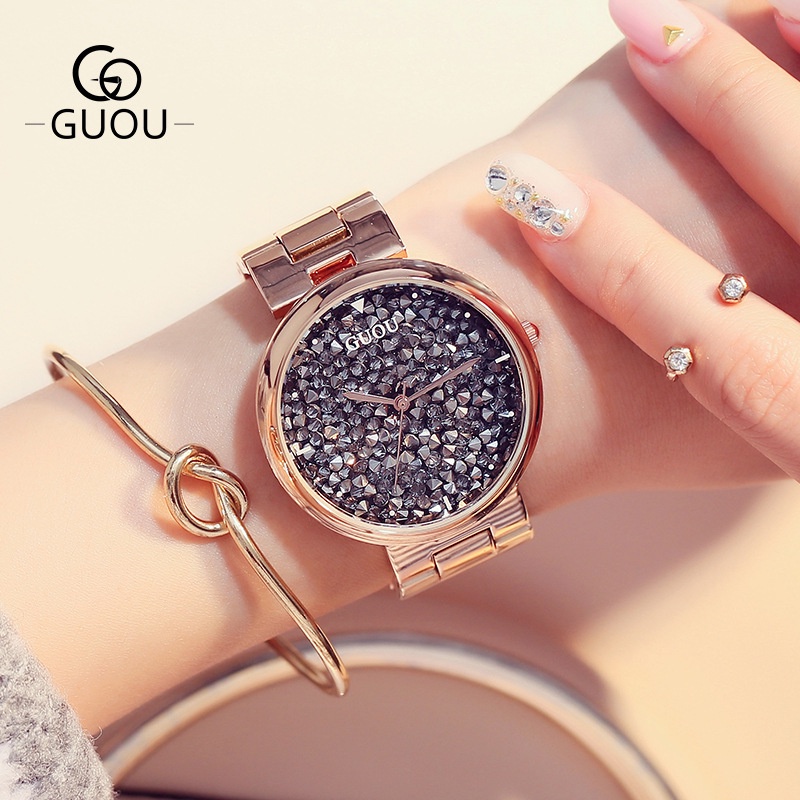 【Factory Outlet】【Gift box packaging】 Guou Watch Stainless Brand