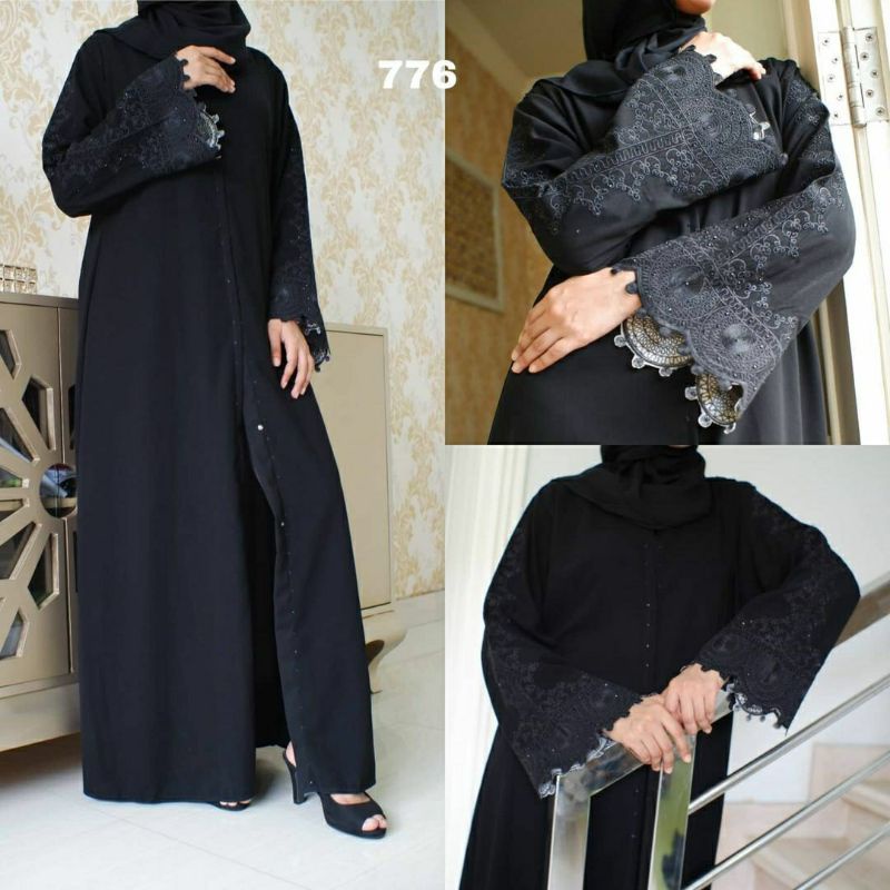 ABAYA GAMIS ARAB ABAYA HITAM ABAYA SAUDI OUTER DUBAI MAXIDRESS ABAYA KOMBINASI RENDA