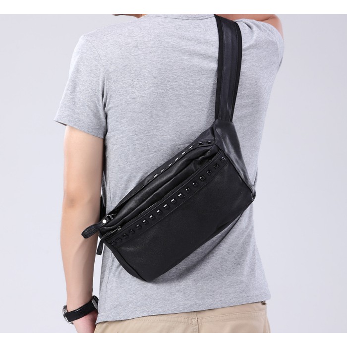 Tas Selempang Kulit Pria Wanita import