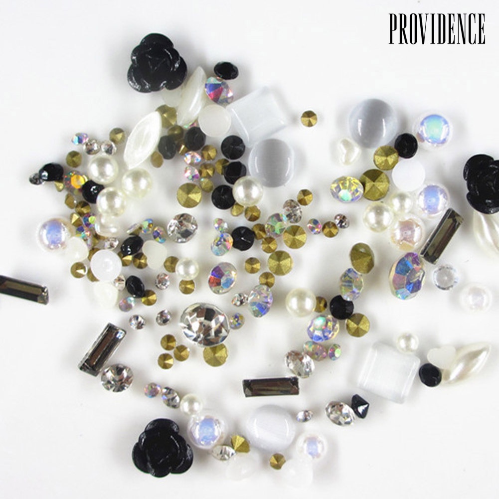 Providence Multi-shape Rose Flower Faux Pearl Rhinestone 3D Nail Art DIY Manicure Decor