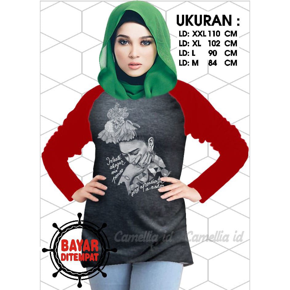 Kaos Raglan (MISS)/Kaos Wanita Lengan Panjang/ Kaos Wanita/ Kaos Cewek/ Kaos Oblong/Misty