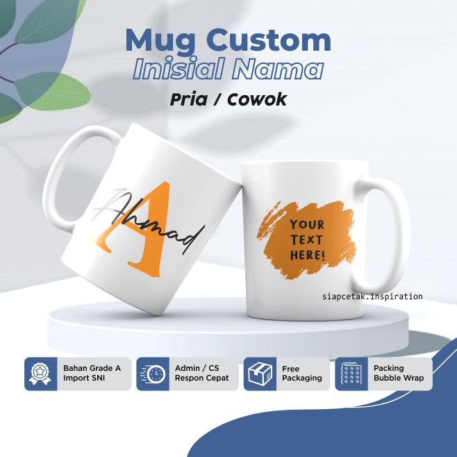 Jual Mug Custom Inisial Hurufmug Inisial Nama Custommug Custommugcustom Nama Shopee Indonesia 4087