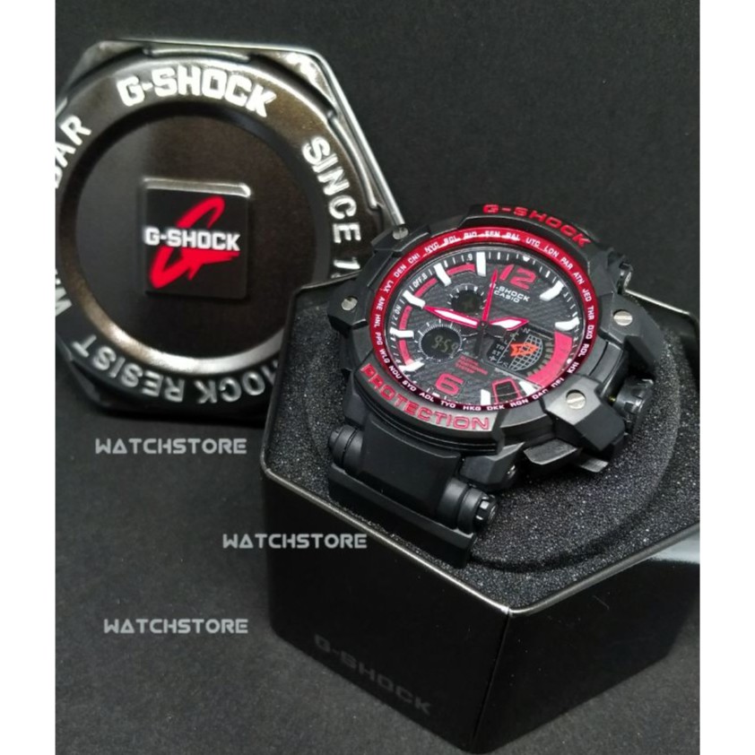 JAM TANGAN CASIO G SHOCK GPW 1000 BLACK DIAL RED  Shopee 