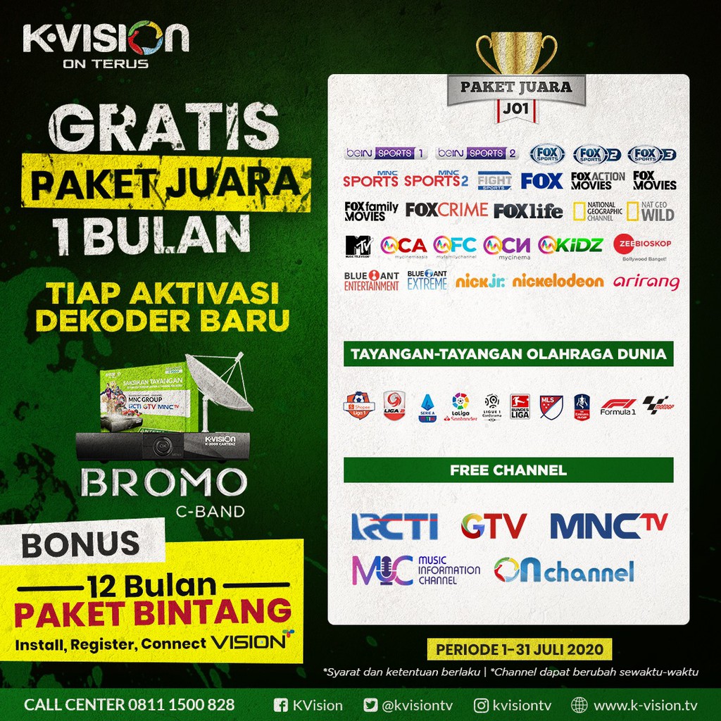 Receiver Kvision Bromo C 2000 Hybrid C &amp; Ku band Free MNC grup