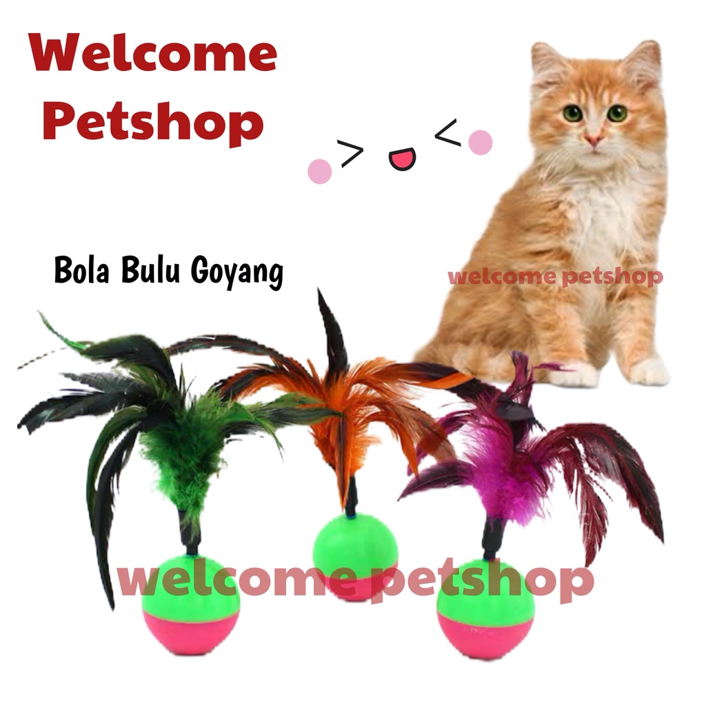 Bola Bulu Goyang / Mainan Kucing / Bola Kucing / Mainan Bulu Kucing