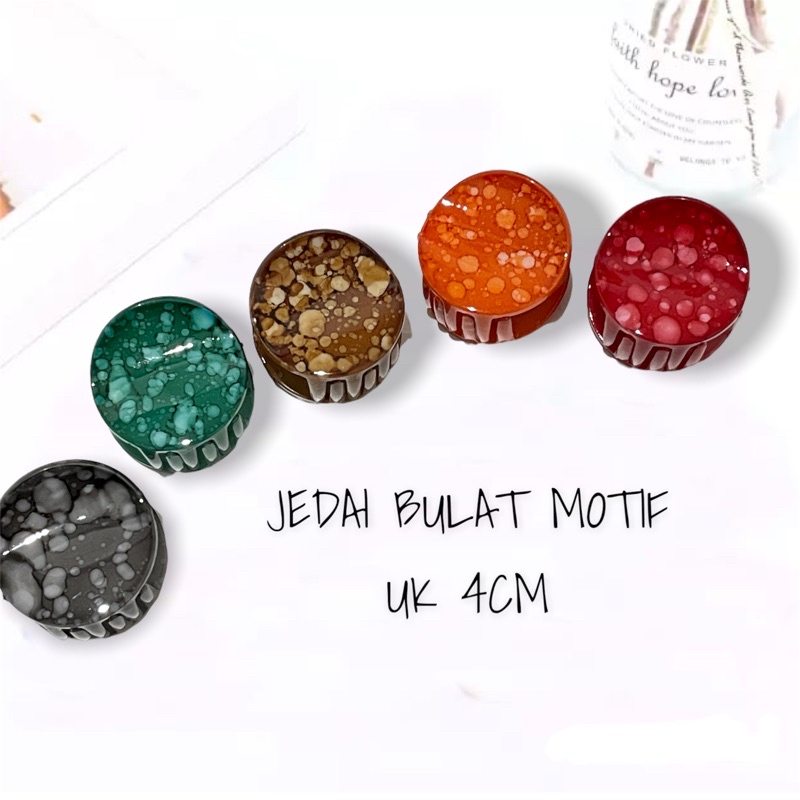 Jedai Bulat 4cm Jepit Rambut Bulat Motif Korea Jepit Rambut Imut Hair Claw Clips