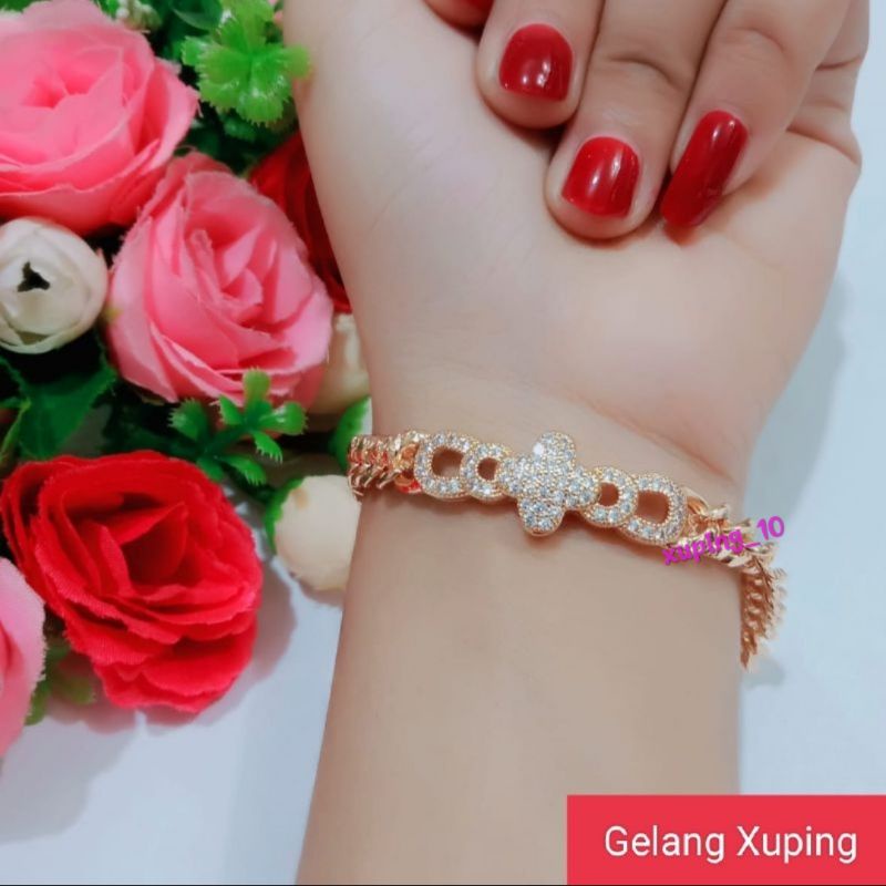 Gelang tangan wanita dewasa xuping lapis emas TA016