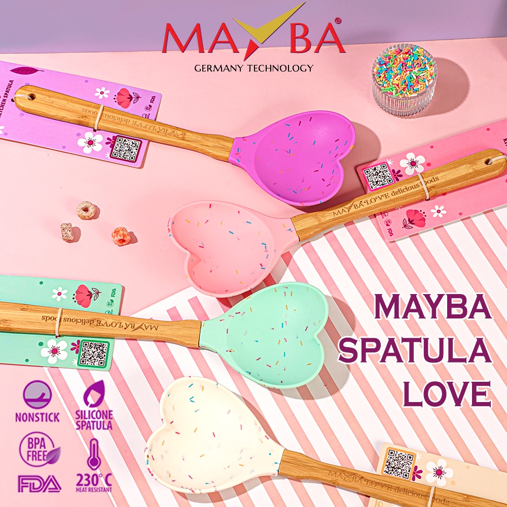 Spatula Love Pink Mayba Premium Sutil shovel Cream Spatula Soup Silicon Premium