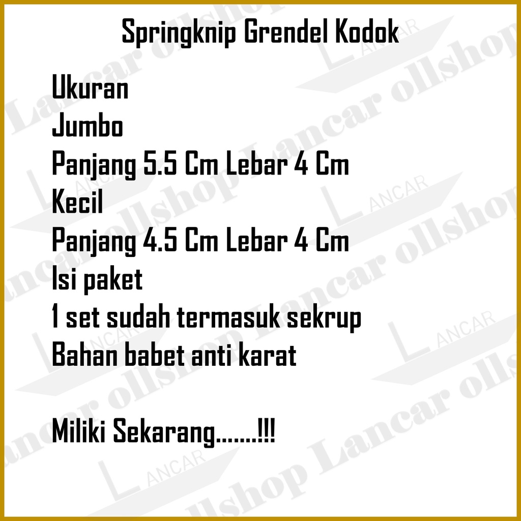 Spring Knip Jendela / slot jendela Jumbo Dan Kecil