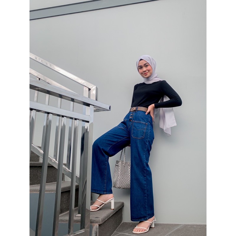 KULOT JEANS KANCING NIKITA JEANS TEBAL